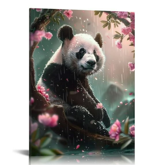 Nawypu Bedroom Decor Wall Art Panda Picture Canvas Print Artwork Canvas Print for Wall Decor for Bathroom Aesthetic Ready to Hang for Kitchen Office