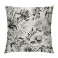 Nawypu Beige and Black Floral Pillow Covers Vintage Brown Throw Pillow
