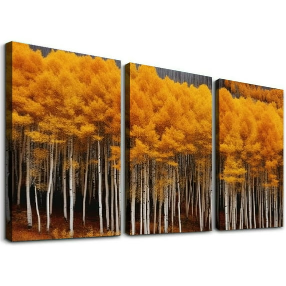 Nawypu  Birch Trees In Aspen Forest, Colorado Canvas Decorative Painting Poster Home Decor Art HD Pictures Bedroom Living Room Wall Art 12''x16''X3 Panels