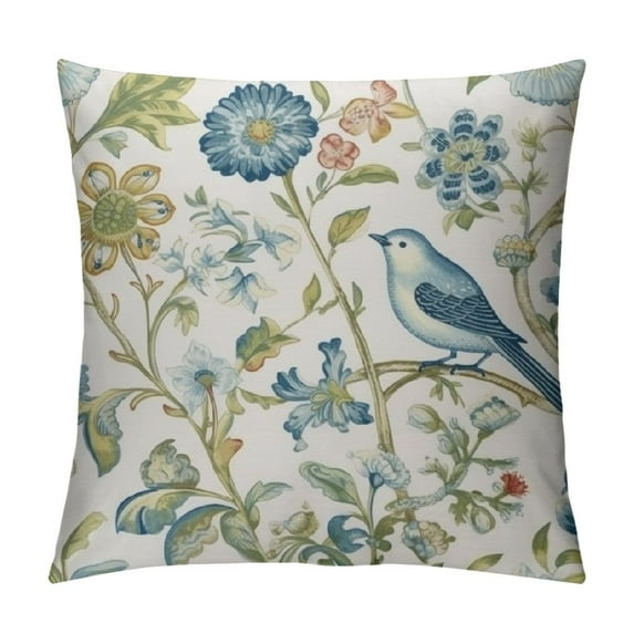 Nawypu Bird in Teal Blue Green Throw Pillow Covers Home Decor Sofa Rustic for Living Room Bedroom Bed Cushion Outdoor