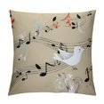 thumbnail image 1 of Nawypu Birds Throw Pillow Cushion Cover, 2 Birds on a Branch Singing Love Songs Friend Valentine Couple Hope Living, Decorative Square Accent Pillow Case,Black Tan, 1 of 5