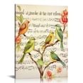 thumbnail image 1 of Nawypu Birds Wall Art Vintage Music Birds Pictures Wall Decor Rustic Farmhouse Canvas Painting Country Framed Artwork for Kitchen Dining Room Bathroom Decoration, 1 of 4
