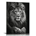 thumbnail image 1 of Nawypu Black And White Lion Canvas Wall Art Animal Prints Portraits Lion Head Wall Art Painting Black And White Animal Posters Lion Portrait Canvas Artwork Wild Animal Pictures Wall Decor, 1 of 4
