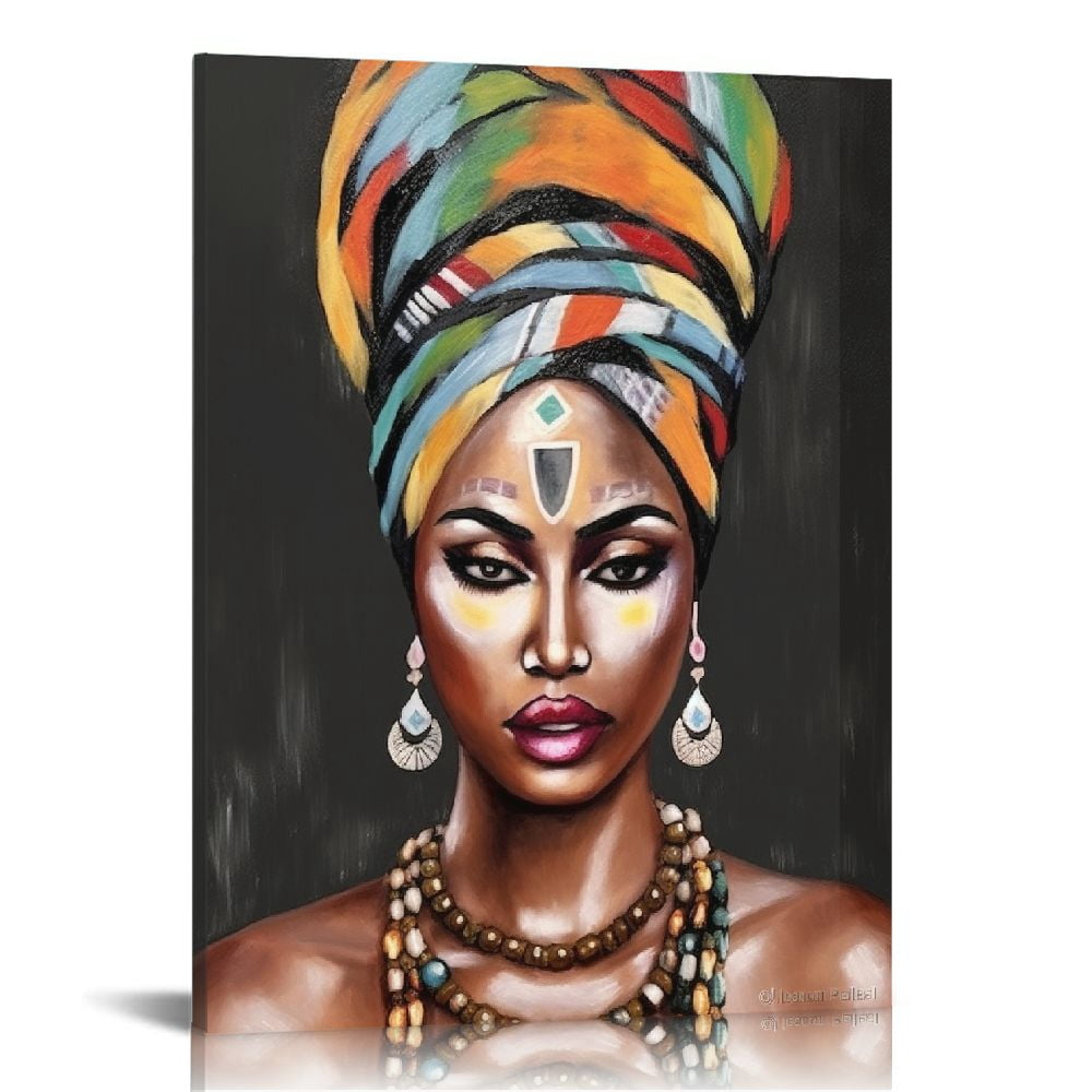 Nawypu Black Girl Canvas Wall Art - African American Wall Art Framed ...