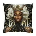 thumbnail image 1 of Nawypu Black Girl Throw Pillow Cover Blond Hair Golden Crown Queen Cushion Cover for Kids Teens Adults Lovely Silver Fallen Stars Romantic Cushion Case for Bedroom Couch RV, 1 of 5