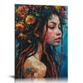 thumbnail image 1 of Nawypu Black Girl With Dreadlocks Large African American Canvas Art Paintings, Black Woman Posters,Wall Decor Modern Art Living Room Decor, 1 of 5