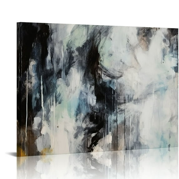 Nawypu Black Gray Abstract Wall Art - Abstract Canvas Pictures for Wall Decor Modern Abstract Canvas Painting Artwork for Living Room Bedroom Home Office Wall Decorations