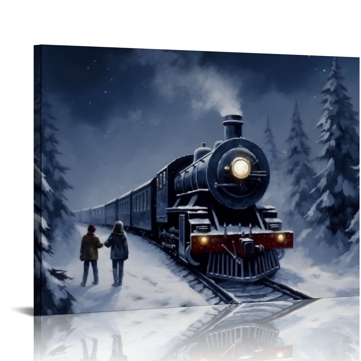 Nawypu Black Red Wall Decor Vintage Steam Train Wall Art Canvas Prints ...