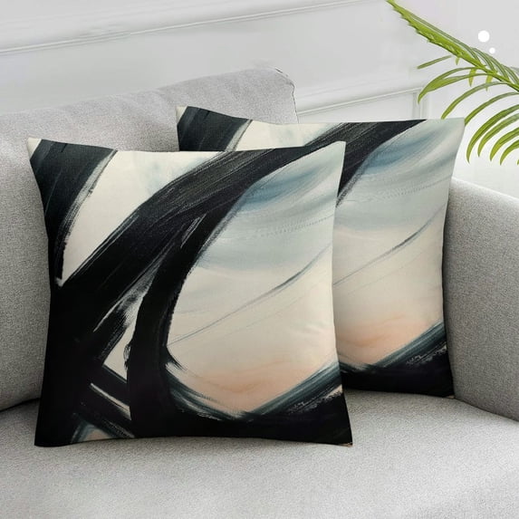 Nawypu Black White Abstract Art Line Pillow Covers Set of 2 Modern Print Decorative Pillowcases Farmhouse Throw Cushion Case Decor for Couch Sofa Bed White