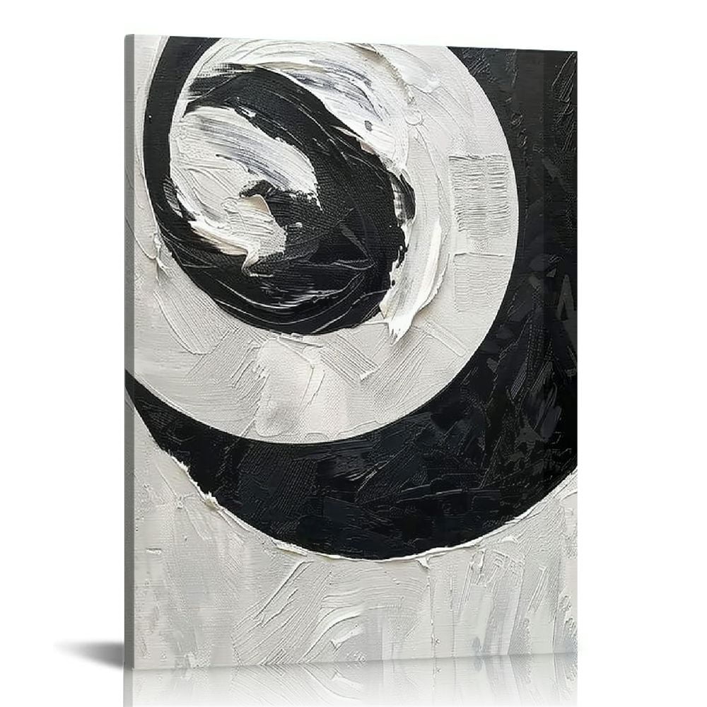 Nawypu Black and White Abstract Canvas Wall Art Modern Texture Painting Minimalist Abstract Prints Poster Black and White Texture Canvas Picture Modern Black and White Abstract Artwork