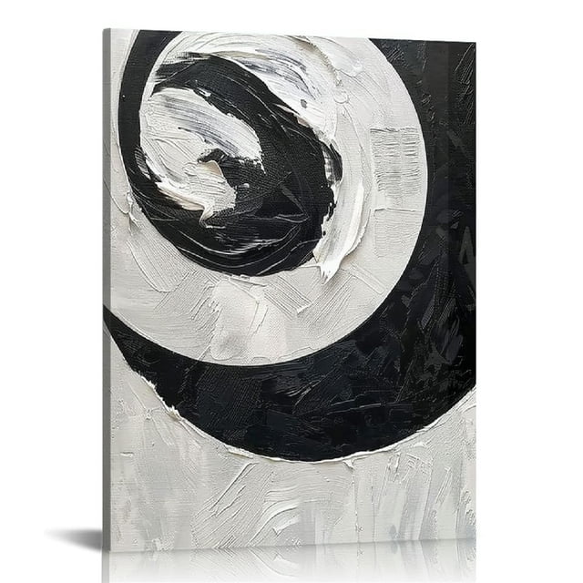 Nawypu Black and White Abstract Canvas Wall Art Modern Texture Painting ...