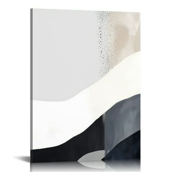 Nawypu Black White and Beige Abstract Wall Art Mid Century Modern Boho Prints Blue Grey Abstract Painting Abstract Geometric Poster Minimalist Boho Pictures Color Block Canvas Prints Art