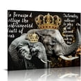 thumbnail image 1 of Nawypu  Black and White Elephant Wall Art Inspiritional Quotes - i Choose You Poster Elephant King and Queen Crown Canvas Painting for Bathroom Bedroom Office Framed Artwork, 1 of 6