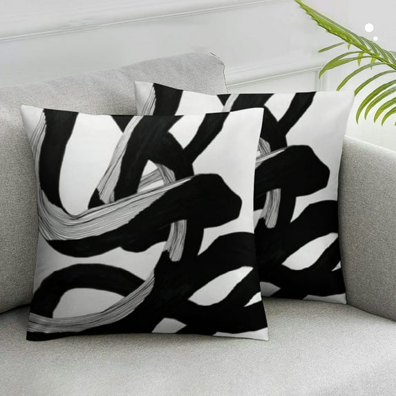 Nawypu Black and White Pillow Covers Abstract Modern Graffiti Art Line Decorative Couch Pillow Cases with Zipper Set of 2 Boho Home Decor for Living Room Bedroom Bed Cushion Outdoor