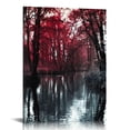 thumbnail image 1 of Nawypu  - Black and White Red Canvas Wall Art Red Tree Forest Autumn Landscape Painting Modern Home Decor Giclee Artwork Stretched and Framed Ready to Hang, 1 of 5