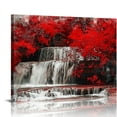 thumbnail image 1 of Nawypu  Black White and Red Waterfall Canvas Wall Art- Red Tree Prints Landscape Posters Framed Picture - Nature Forest Scenery Paintings for Living Room Bedroom Home Office Wall Decor, 1 of 5