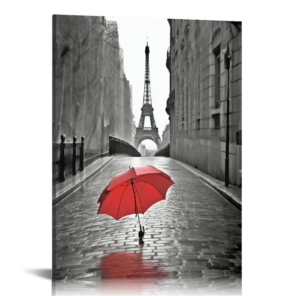 Nawypu Black and White Romantic Paris Street Contemporary Art Poster ...