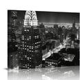 thumbnail image 1 of Nawypu Black and White Wall Art Canvas New York City Night Scenes Modern Cityscape Building Artwork Picture Painting for Bedroom Home Office Living Room Decor, 1 of 4