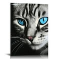 thumbnail image 1 of Nawypu  -  Black and White Wall Art Painting Blue Eye Cat Pictures Prints on Canvas Animal Pet Poster Wall Decor for Home Decoration Framed Ready to Hang, 1 of 4