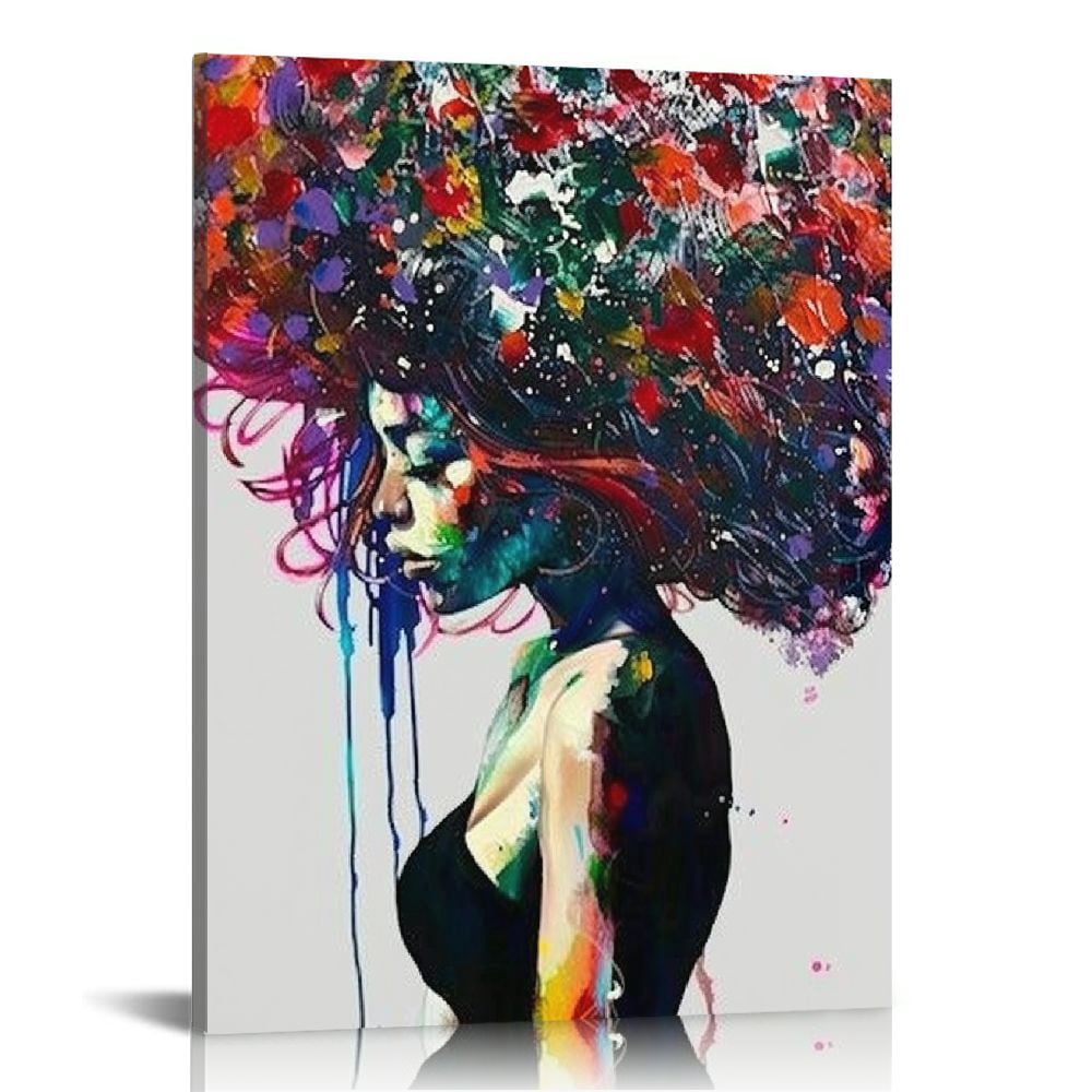 Nawypu Black Woman Wall Art African American Canvas Art Poster, Fashion ...