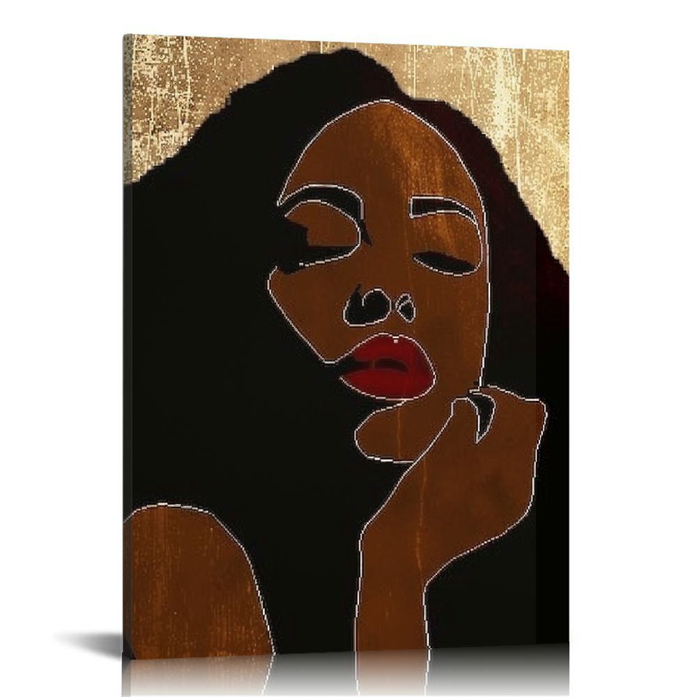 Nawypu Black Woman Wall Art Canvas Poster Decorative with Frame African ...
