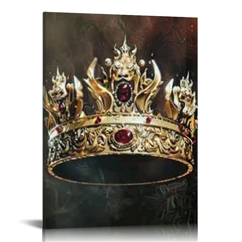 Nawypu Black and Gold Crown Wall Art African American Queen