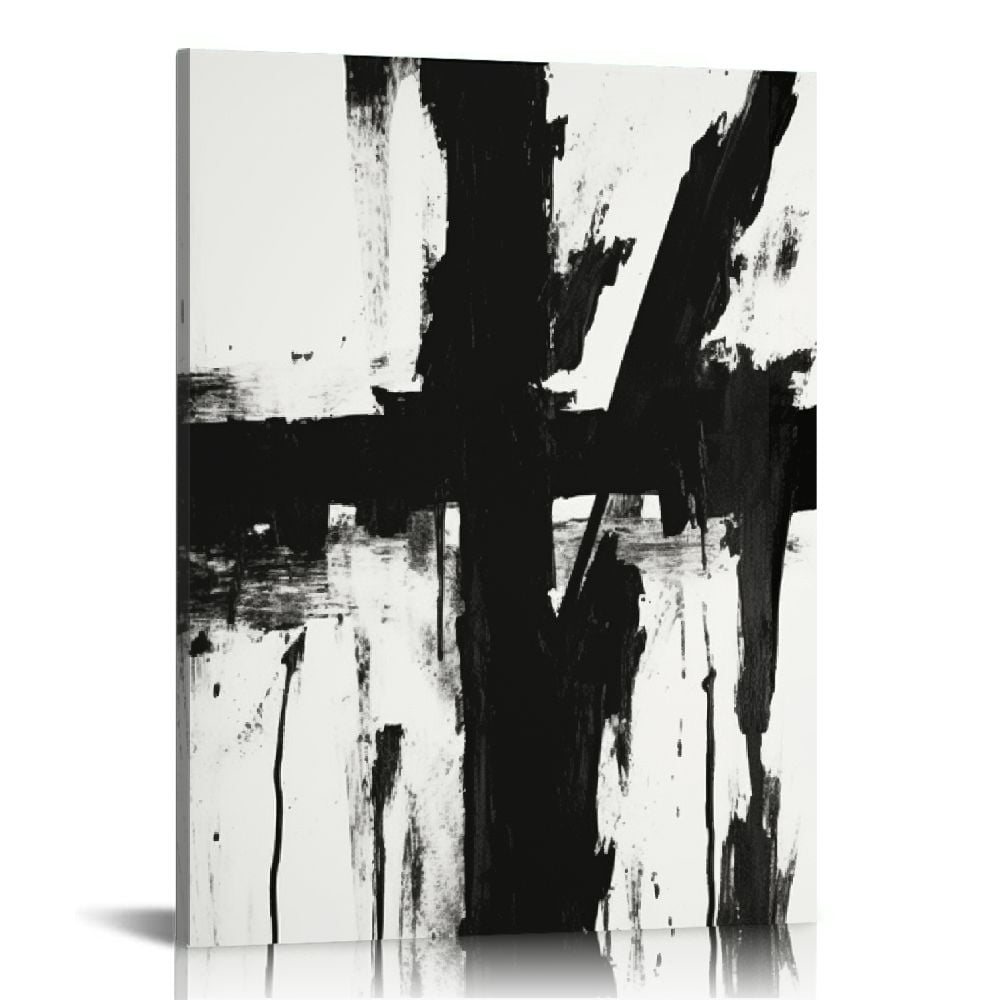 Nawypu Black and White Abstract Canvas Wall Art Prints Textured ...