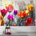 thumbnail image 1 of Nawypu Black and White Red Flower Elegant Tulip Still Life Tapestries Painting, 1 of 6