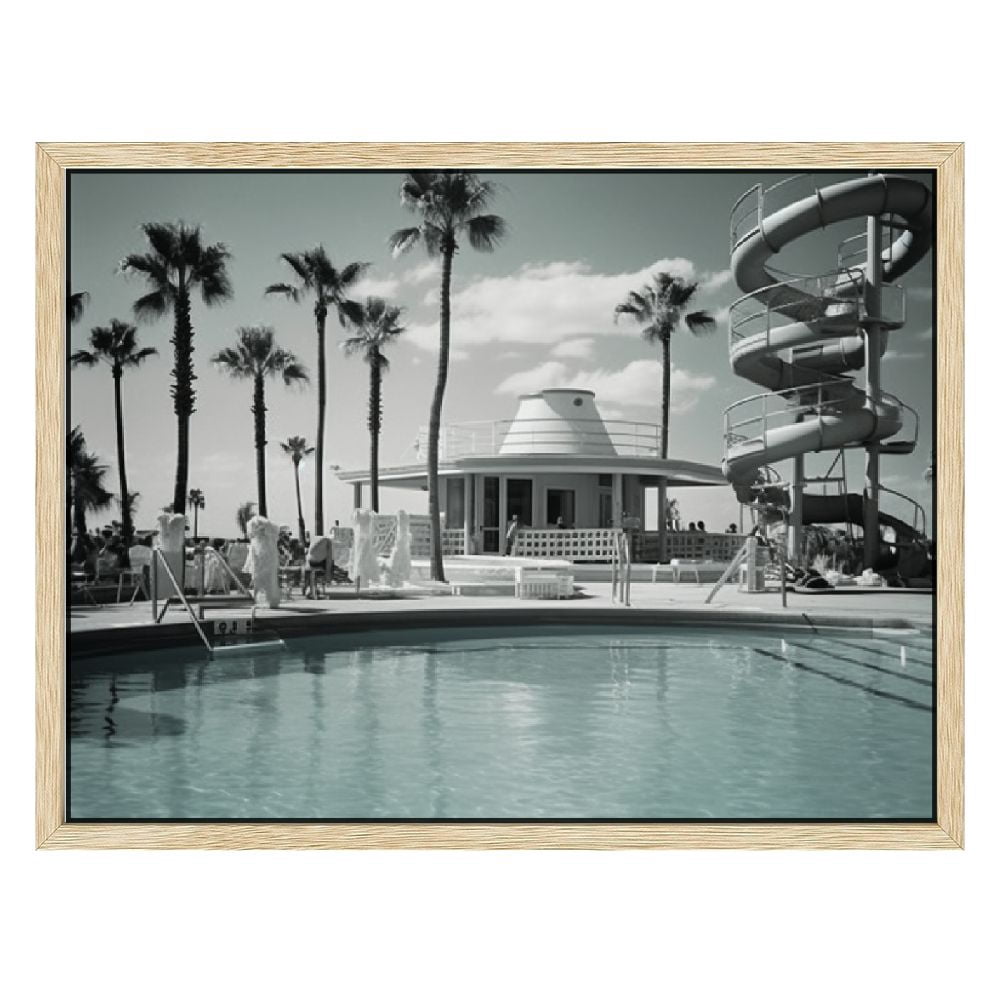 Nawypu Black and White Swimming Pool Wall Art Miami Beach Wall Art ...