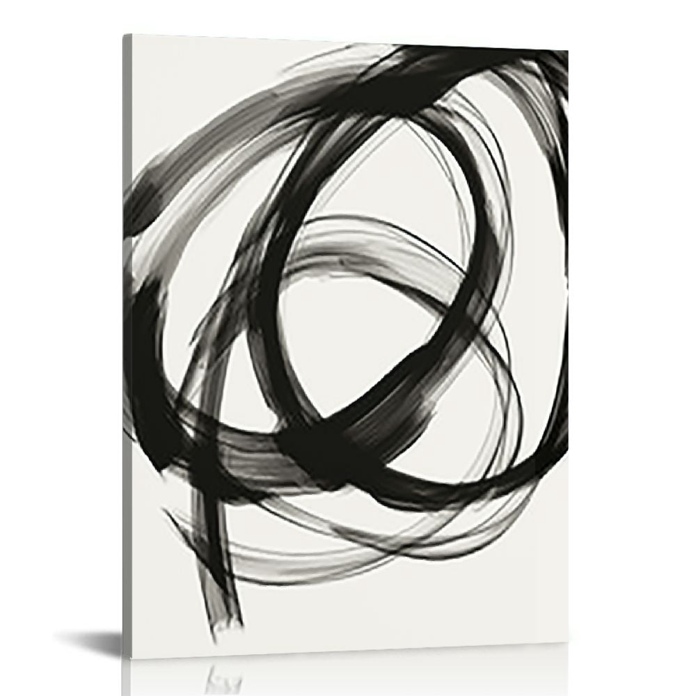 Nawypu Black and White Wall Art Abstract Line Art Canvas Print Painting ...