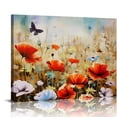 thumbnail image 1 of Nawypu  Blooming Poppies Canvas Prints Wall Art Colorful Flowers Pictures Paintings for Living Room Bedroom Bathroom Home Decorations Modern Stretched and Framed Pretty Floral Giclee Artwork, 1 of 4