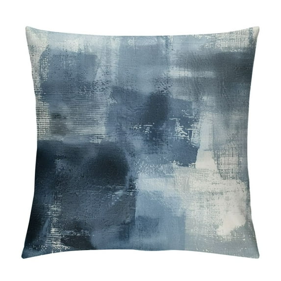 Awypu Blue Abstract Pillow Covers Modern Accent Navy Gray Throw Pillow Cover Soft Elegant Decorative Couch Cushion Cover for Bed Living Room Outdoor Sofa Pillowcases 18x18 Inches