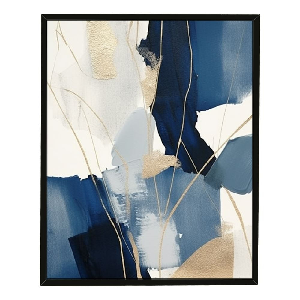 Nawypu Blue Abstract Wall Art Canvas Blue and Grey Wall Pictures Modern ...
