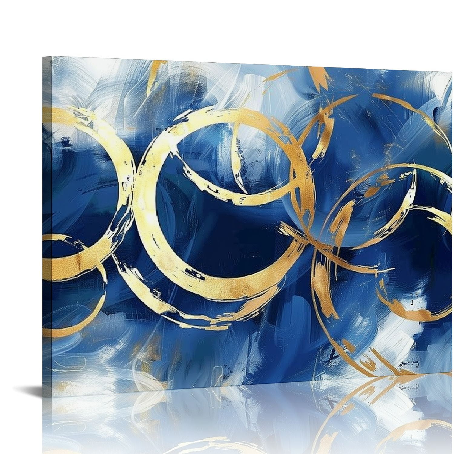 Awypu Blue Abstract Wall Art Modern Art Wall Decor Artwork For Walls