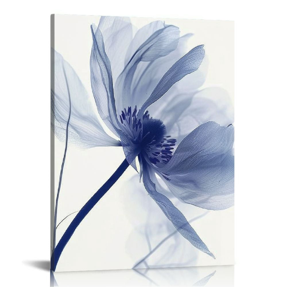 Nawypu Blue Flickering Flower Modern Abstract Canvas Wall Art Gallery ...