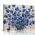 thumbnail image 1 of Nawypu  Blue Flower Canvas Wall Art Painting Pictures Modern 3D Effect Artwork with Framed for Office Decor, 1 of 4