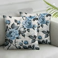 thumbnail image 1 of Nawypu  Blue Flowers and Leaves Decorative Throw Pillow Case Watercolor Floral Pattern Ink Painting Waist Lumbar Pillow Covers Cushion Cover for Sofa Couch, 1 of 6