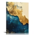 thumbnail image 1 of Nawypu Blue Gold Abstract Wall Art Gold Navy Blue Abstract Canvas Art Modern Abstract Picture Blue and Gold Marble Wall Art Blue White Gold Painting Blue Gold Foil Artwork  No Frame, 1 of 5