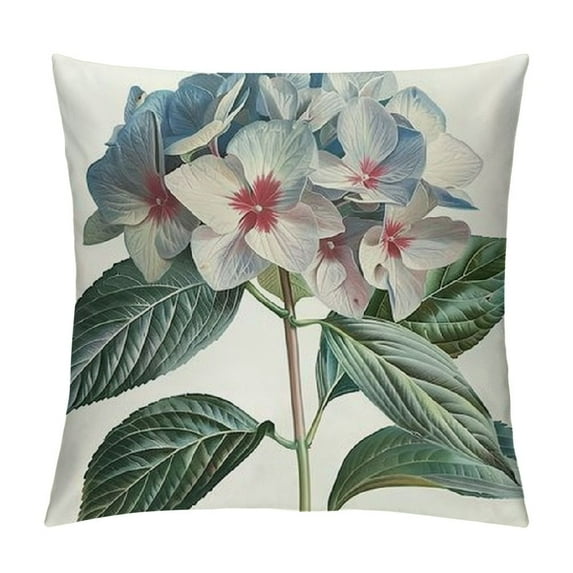 Nawypu Blue Green Hydrangea Pillow Covers , Spring Summer Floral Flower Market Throw Pillows Cases, Farmhouse Decor Cushion Covers for Home Couch Outdoor