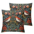 thumbnail image 1 of Nawypu Blue Green Red Floral Pillow Covers Set of 2 Vintage Flower Bird Strawberry Print Throw Pillows Outdoor Chinoiserie Decorative Pillow Case Cushion Covers Rustic Decor for Couch Sofa Bed, 1 of 6