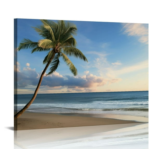 Nawypu Blue Ocean Canvas Wall Art for Living Room-Coco Beach Pictures with Window -Seascape Artwork Modern Coastal Scenery Painting for Bedroom Bathroom Office Home Decor