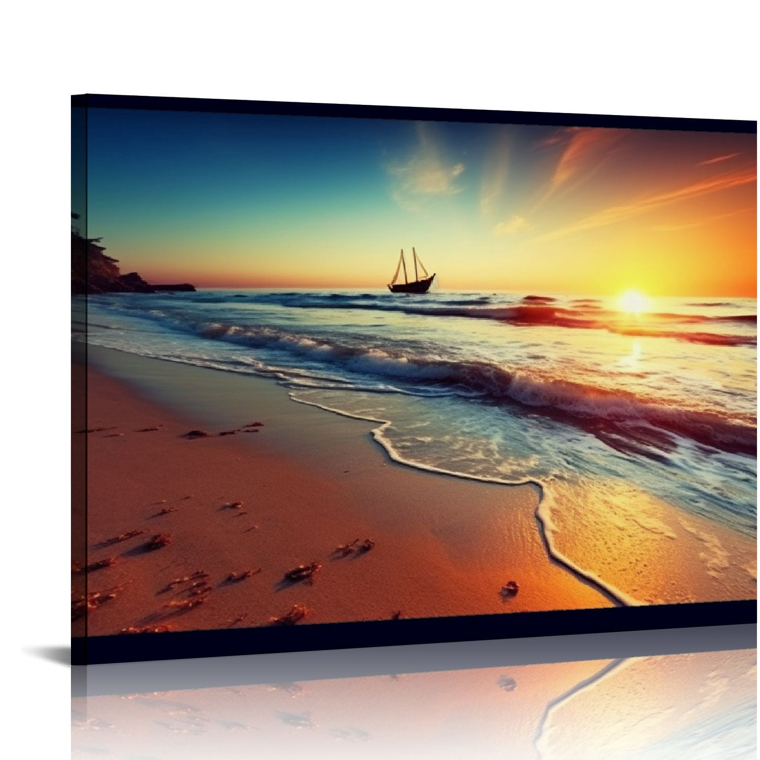 Nawypu Blue Ocean Seascape Canvas Prints Wall Art Sea Beach Pictures ...