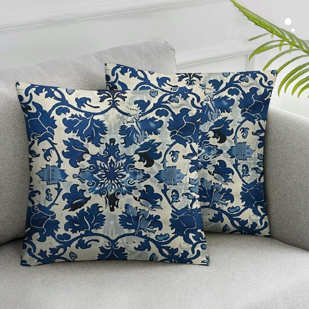 TopXmai 18x18 Inch Throw Pillow Covers - 100% Cotton, Zipper Closure, Decorative Pillow Cases (No Insert)