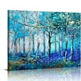 thumbnail image 1 of Nawypu  Blue Tree Canvas Wall Art Forest Landscape Picture Modern Birch Trees Nature Teal Abstract Painting Artwork, Large Size Framed for Home Office Living Room Bedroom Bathroom Wall Decor, 1 of 5