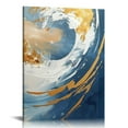 thumbnail image 1 of Nawypu Blue and White Abstract Canvas Wall Art Blue and Gold Posters Blue Gold White Painting Blue and Gold Marble Pictures Blue White Gold Abstract Wall Art Blue Abstract Print Blue White Artwork, 1 of 5