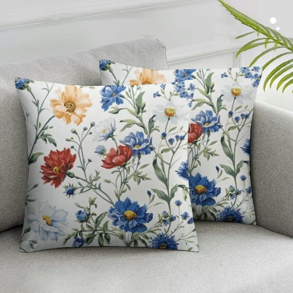 Nawypu Blue and White Daisy Pillow Covers Set of 2, Spring Flowers Throw Pillow Covers Outdoor Decorative Pillow Case for Couch Bed Sofa Cushion Home Decor