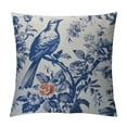 thumbnail image 1 of Nawypu  Blue and White Floral Throw Pillow Covers Navy Blue Watercolor Flower Bird Decorative Pillow Covers Vintage Square Cushion Cover for Home Couch Sofa Bedding Decor, 1 of 5