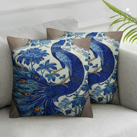 Nawypu Blue and White Pillow Covers Blue and White Porcelain Pillowcases Blue Vase Chinese Vase Throw Pillow Covers Decorative Pillow Covers 2pcs