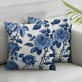 thumbnail image 1 of CMMY Blue and White Porcelain Floral Throw Pillow Covers Set of, Vintage Chinoiserie Blue Floral Decorative Couch Pillowcases Cushion Covers for Living Room Bedroom Sofa Outdoor,2pcs White, 1 of 6