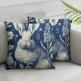 thumbnail image 1 of Nawypu Blue and White Porcelain Pillow Covers Floral Chinoiserie Rabbit Pattern Farmhouse Decorative French Country Style Cushion Pillowcases for Bedroom Living Room Sofa 2pcs, 1 of 6